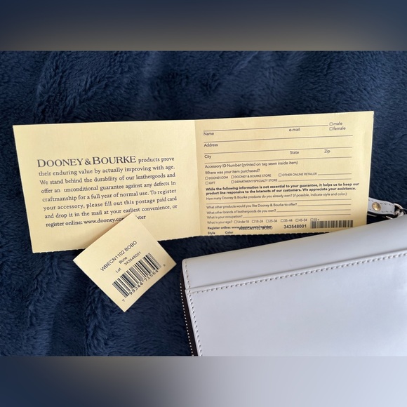 Dooney & Bourke Bone Florentine Leather Zip Around Wristlet